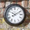 Outside In Biarritz Wall Clock Black 12" -Outdoor Garden Care 1006431