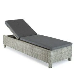 Kettler Palma White Wash Lounger With Cushion -Outdoor Garden Care 1105199 4
