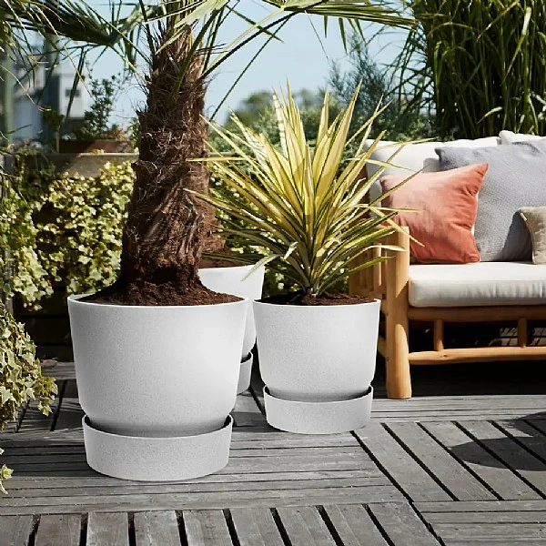 Elho Greenville Round Pot 40cm Living Concrete 3 Elho Greenville Round Pot 40cm Living Concrete