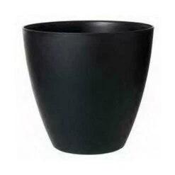 Stewart Garden 40cm Basalt Low Round Planter - Black -Outdoor Garden Care 1115429 1
