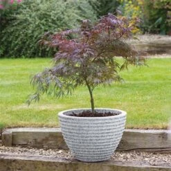 Stewart Garden 37cm Low Honey Pot Planter - Alpine Grey -Outdoor Garden Care 1139081 1