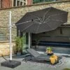 Hartman Pacific 3m Round Cantilever Parasol - Dark Grey -Outdoor Garden Care 1207179