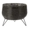 KOOPMAN Anthracite Basket Planter With Legs 23cm