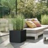Elho Vivo Next Square Planter 30cm Living Black -Outdoor Garden Care 1230755