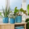 Elho The Ocean Collection Round Pot 22cm Atlantic Blue -Outdoor Garden Care 1230822
