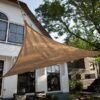 Pacific Lifestyle 3.6m Triangle Shade Sail Sand -Outdoor Garden Care 1240519