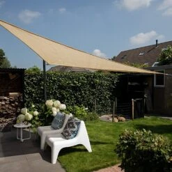 Pacific Lifestyle 3.6m Triangle Shade Sail Off-White -Outdoor Garden Care 1240521 3