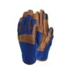 Town & Country Premium Synthetic Leather Blue Gloves Large -Outdoor Garden Care 332204