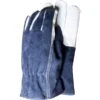 Premium Leather Mens Gardening Gloves Blue - Large -Outdoor Garden Care 42929