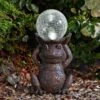 Smart Solar Gazing Frog Statue -Outdoor Garden Care 925289