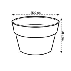 Elho Loft Urban Bowl 35cm Anthricite -Outdoor Garden Care 933182 4