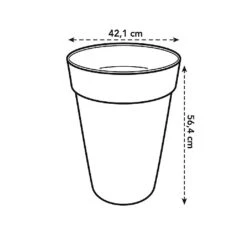 Elho Loft Urban Round High Planter 42cm Warm Grey -Outdoor Garden Care 933195 4