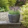 Blenheim Half Barrel Planter 61cm Pewter -Outdoor Garden Care 934025