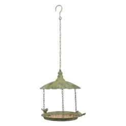 Fallen Fruits Aged Metal Green Hanging Bird Feeder