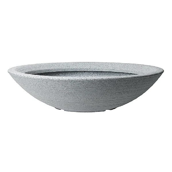 Stewart Garden Varese Low Bowl Planter 60cm - Alpine Grey 4 Stewart Garden Varese Low Bowl Planter 60cm - Alpine Grey - Image 2