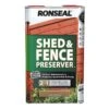 Ronseal Shed & Fence Preserver Light Brown 5L -Outdoor Garden Care 982611