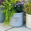 Woodlodge Heritage Edwardian Cylinder Ceramic Planter Pastel Grey (Various Sizes) -Outdoor Garden Care HECYLGRY